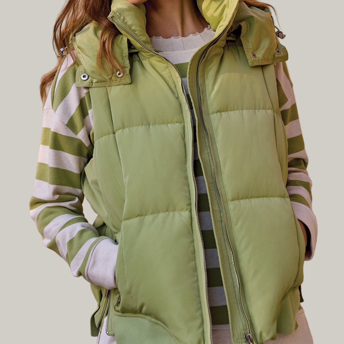 Tribal - Quilted Vest With Removable Hood