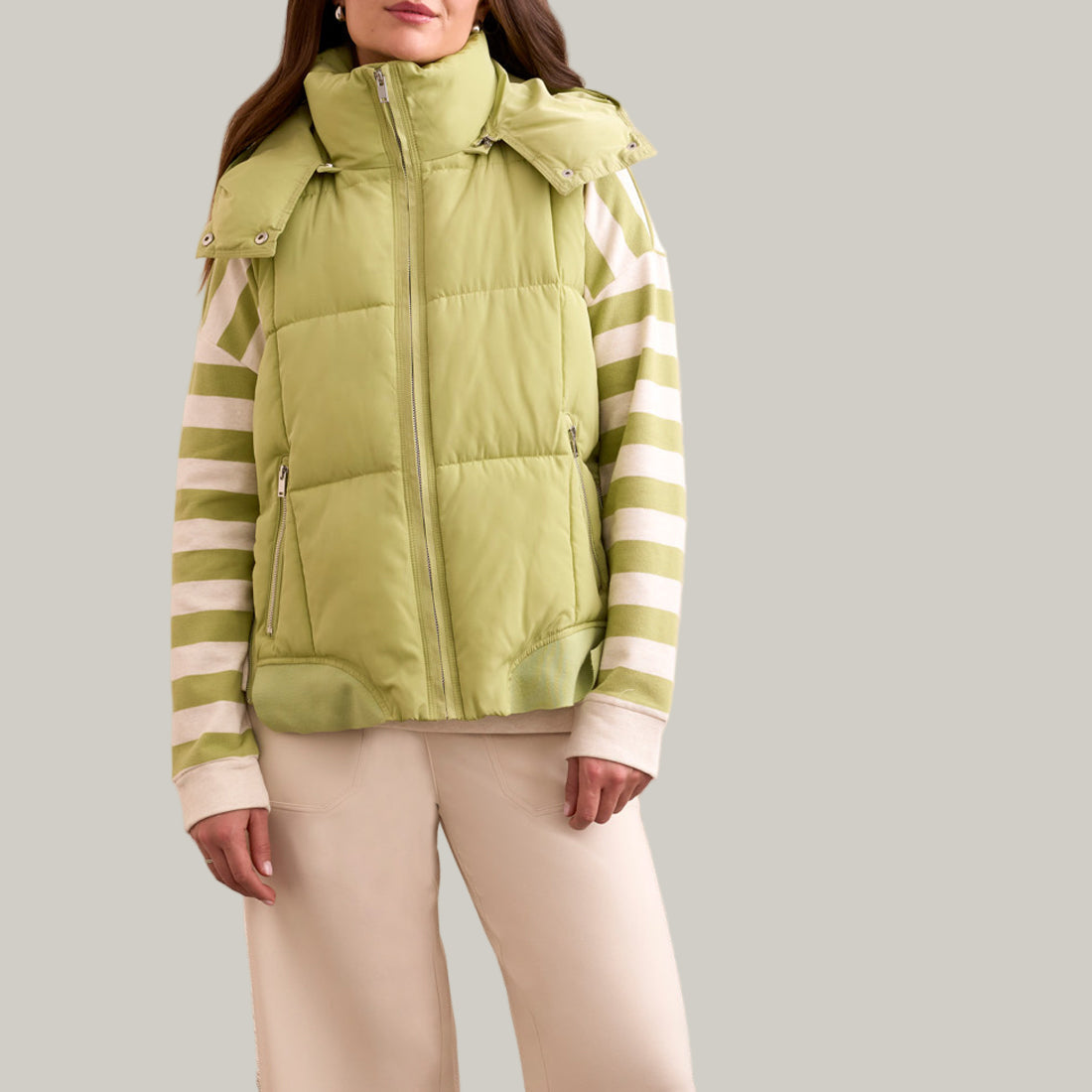 Tribal - Quilted Vest With Removable Hood