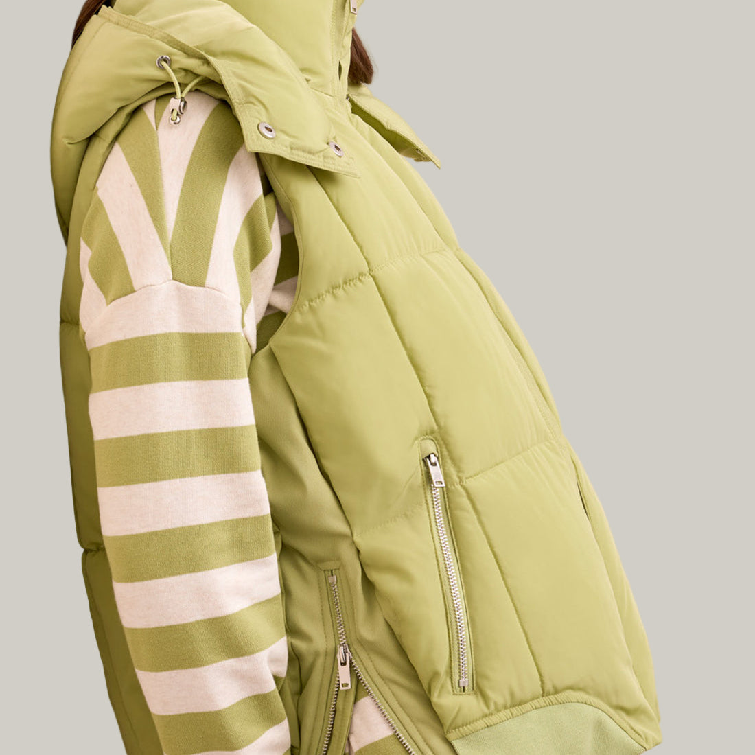 Tribal - Quilted Vest With Removable Hood