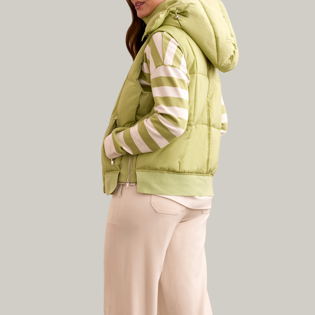 Tribal - Quilted Vest With Removable Hood