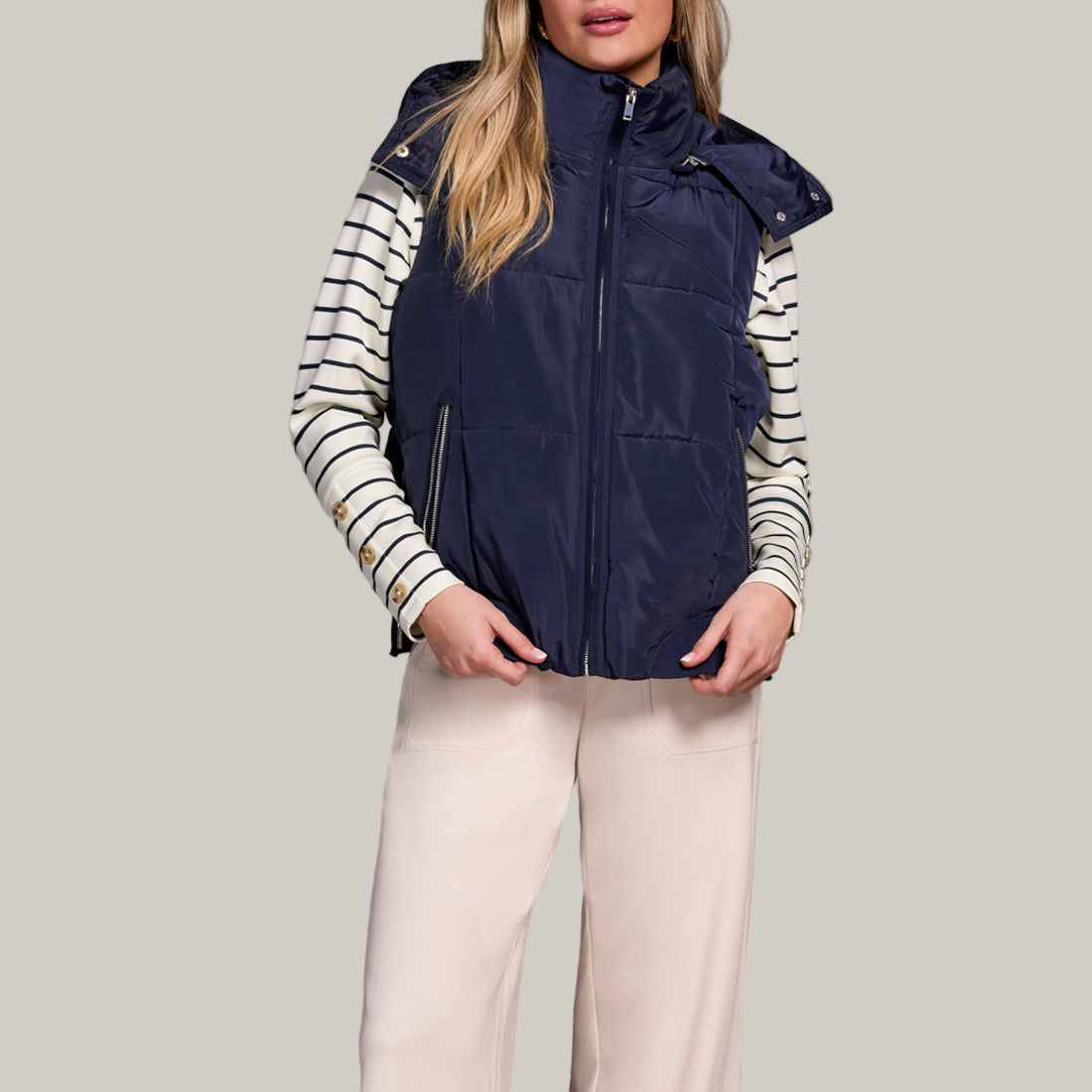 Tribal - Quilted Vest With Removable Hood
