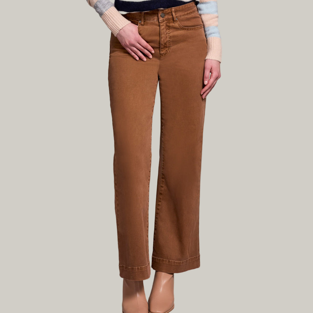 Tribal - Comfort Stretch Fly Front Wide Leg Pants