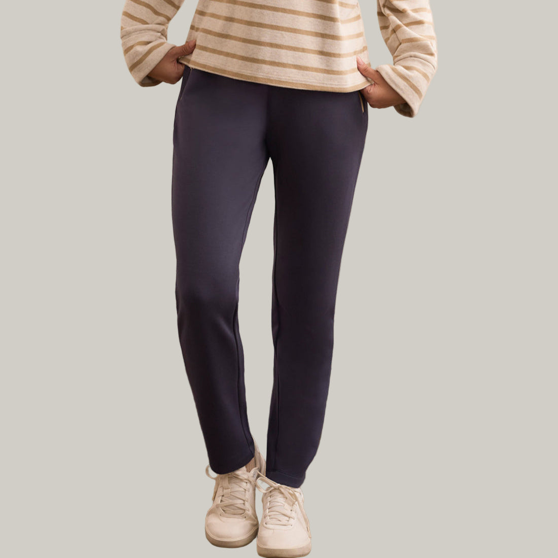 Tribal - Scuba Knit Contrast Trim Pull-On Ankle Pants