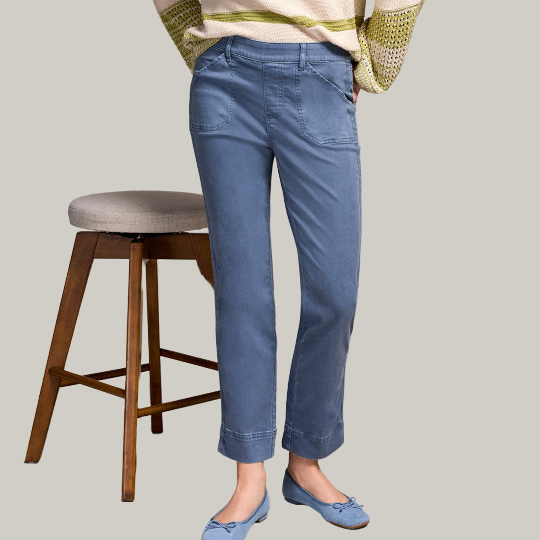 Tribal - Pull-On Ankle Pant With Side Leg Tape Detail