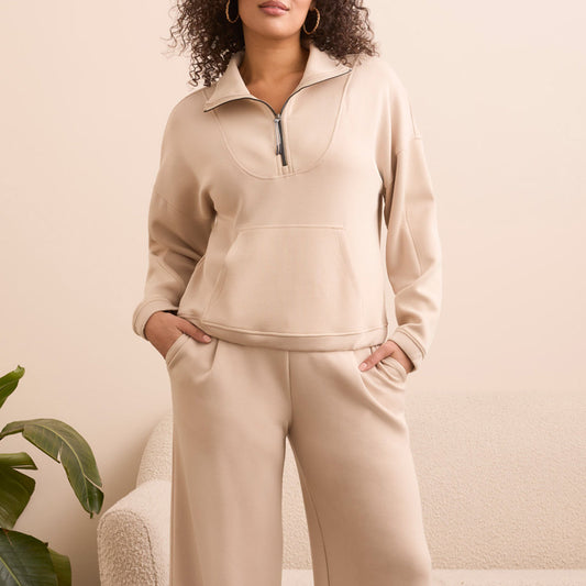 Tribal - Long Sleeve Mock-Neck Top With Zipper