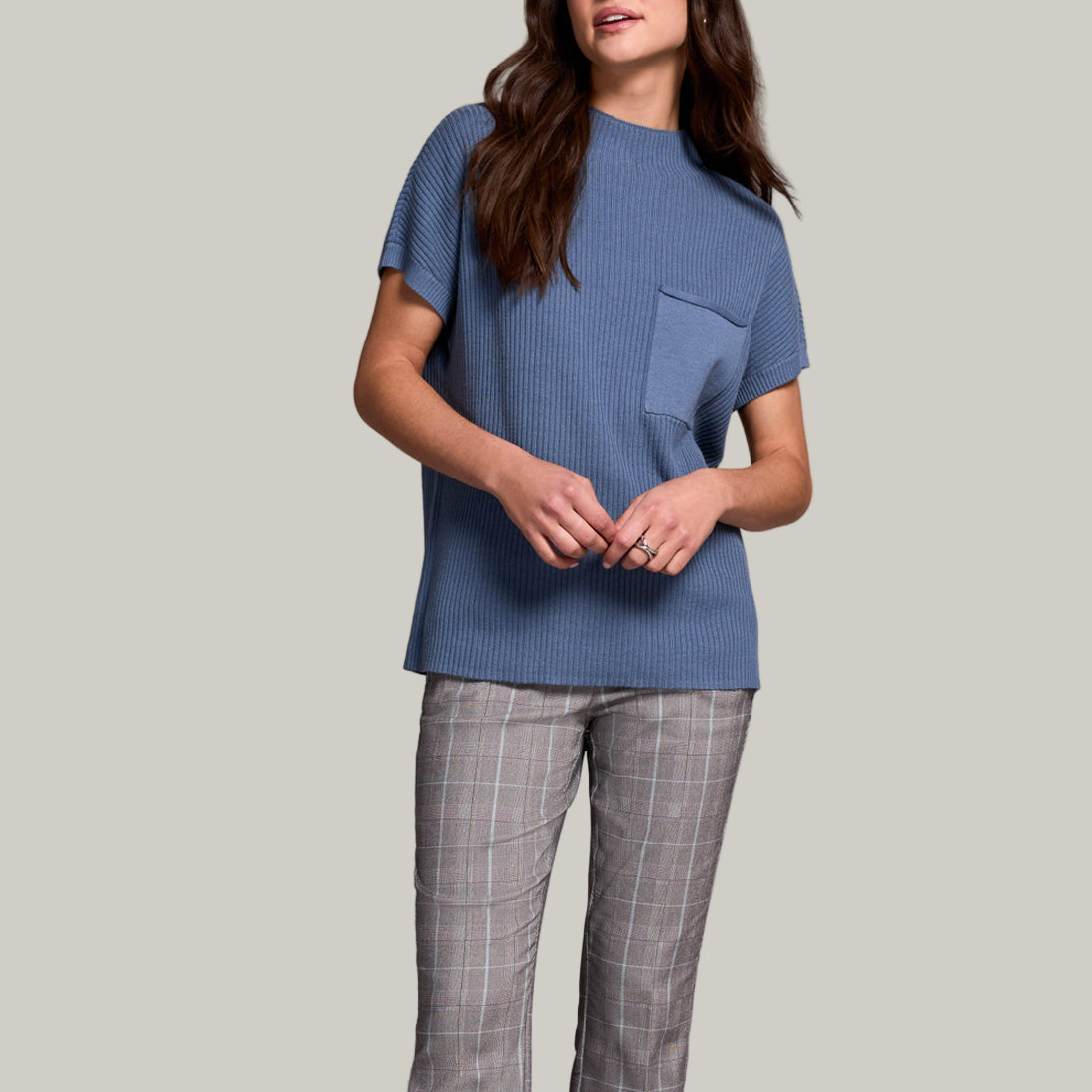 Tribal - Short Sleeve Dolman Sweater With Pocket