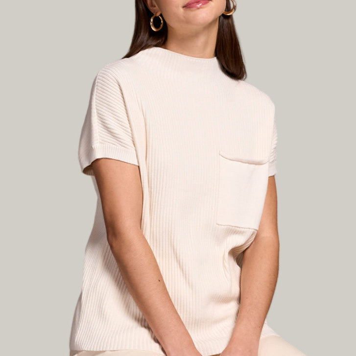 Tribal - Short Sleeve Dolman Sweater With Pocket
