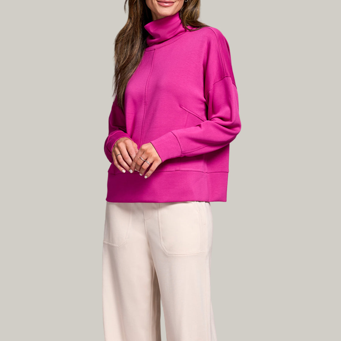 Tribal - Long Sleeve Funnel Neck Top