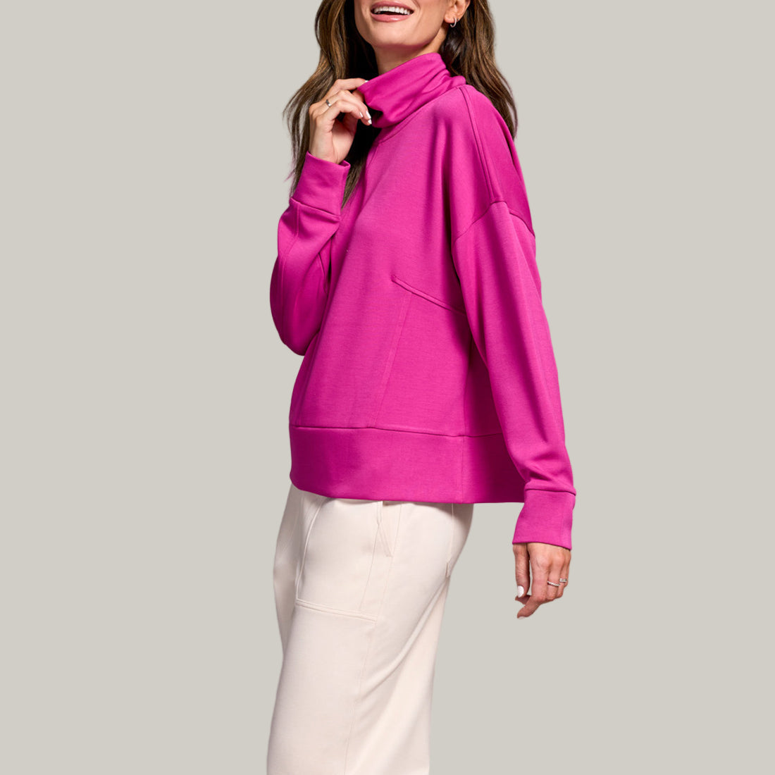 Tribal - Long Sleeve Funnel Neck Top