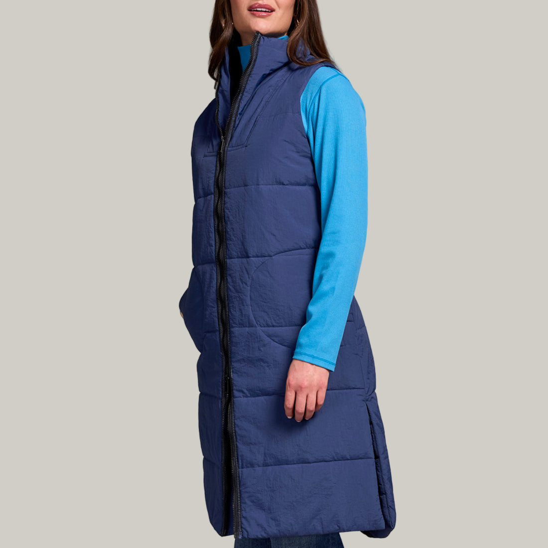 Tribal - Long Zip-Front Quilted Vest