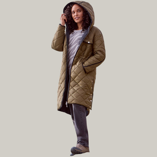 Tribal - Reversible Puffer Coat With Hood