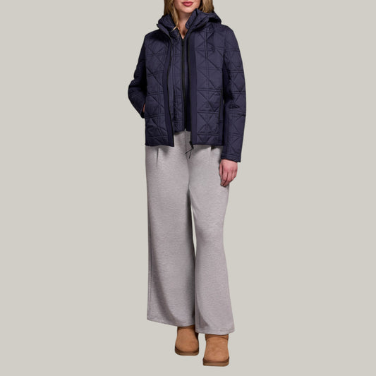Tribal - Zip Front Puffer Coat With Removable Hood
