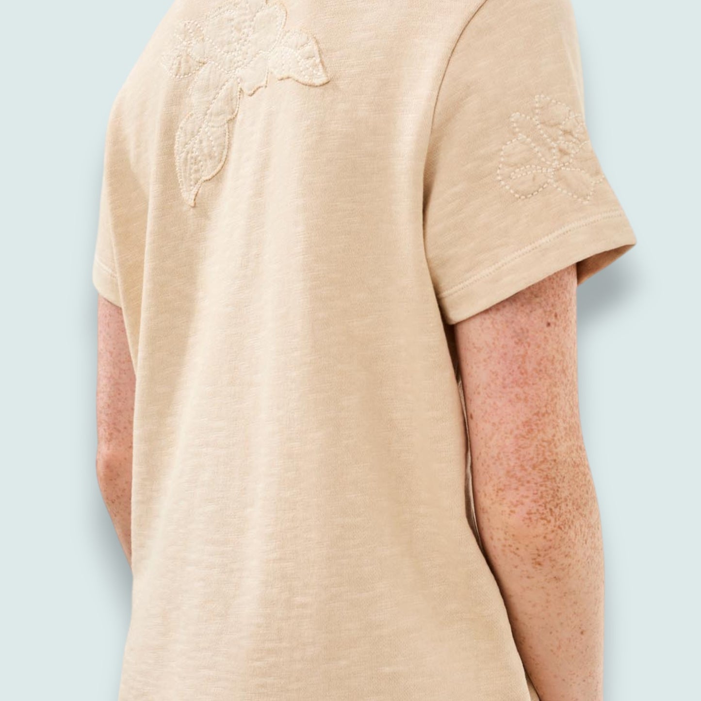 Tribal - Floral Embellished Crew Neck Top