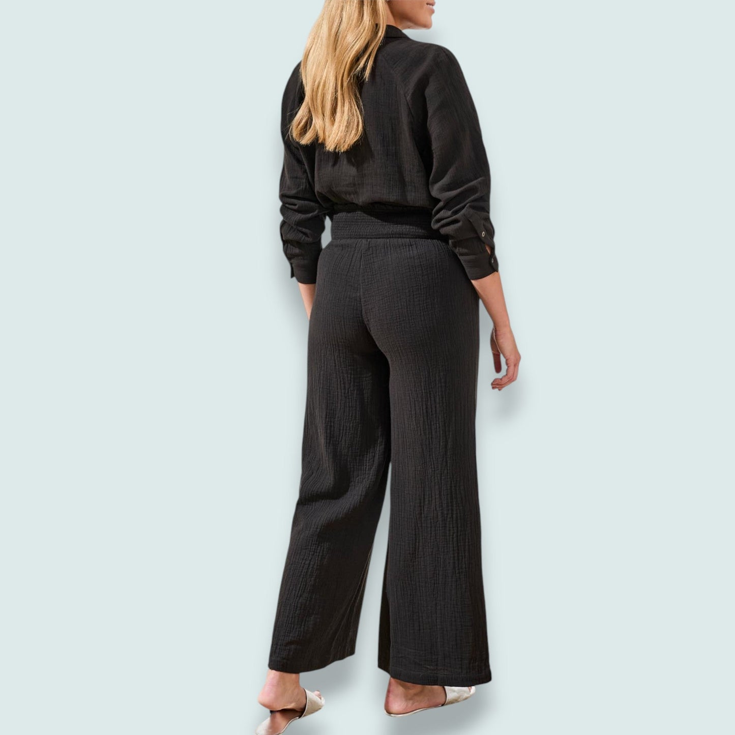 Tribal - Textured Gauze Wide-Leg Pant