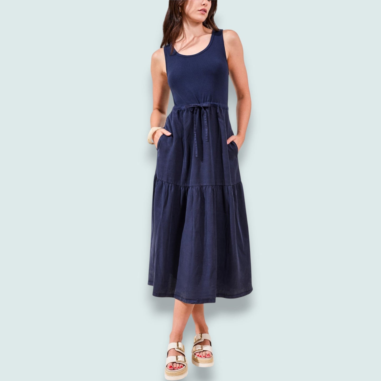 Tribal - Everyday Tiered Tank Midi Dress