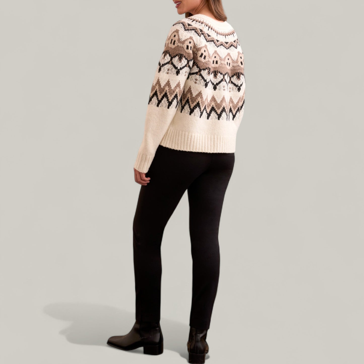 Tribal - Fair Isle Button Front Sweater Cardigan