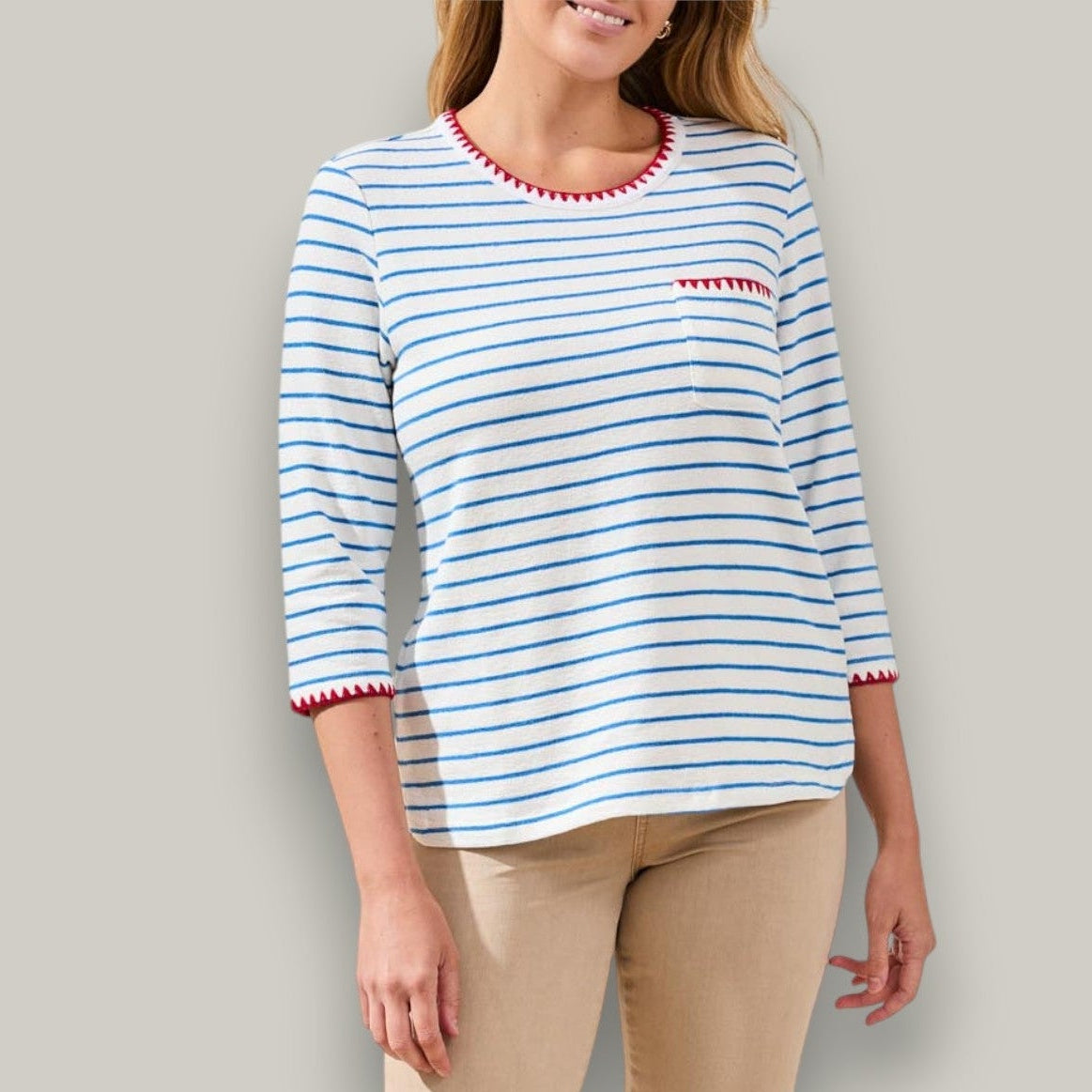 Tribal - Harbour Stripe Trim Tee