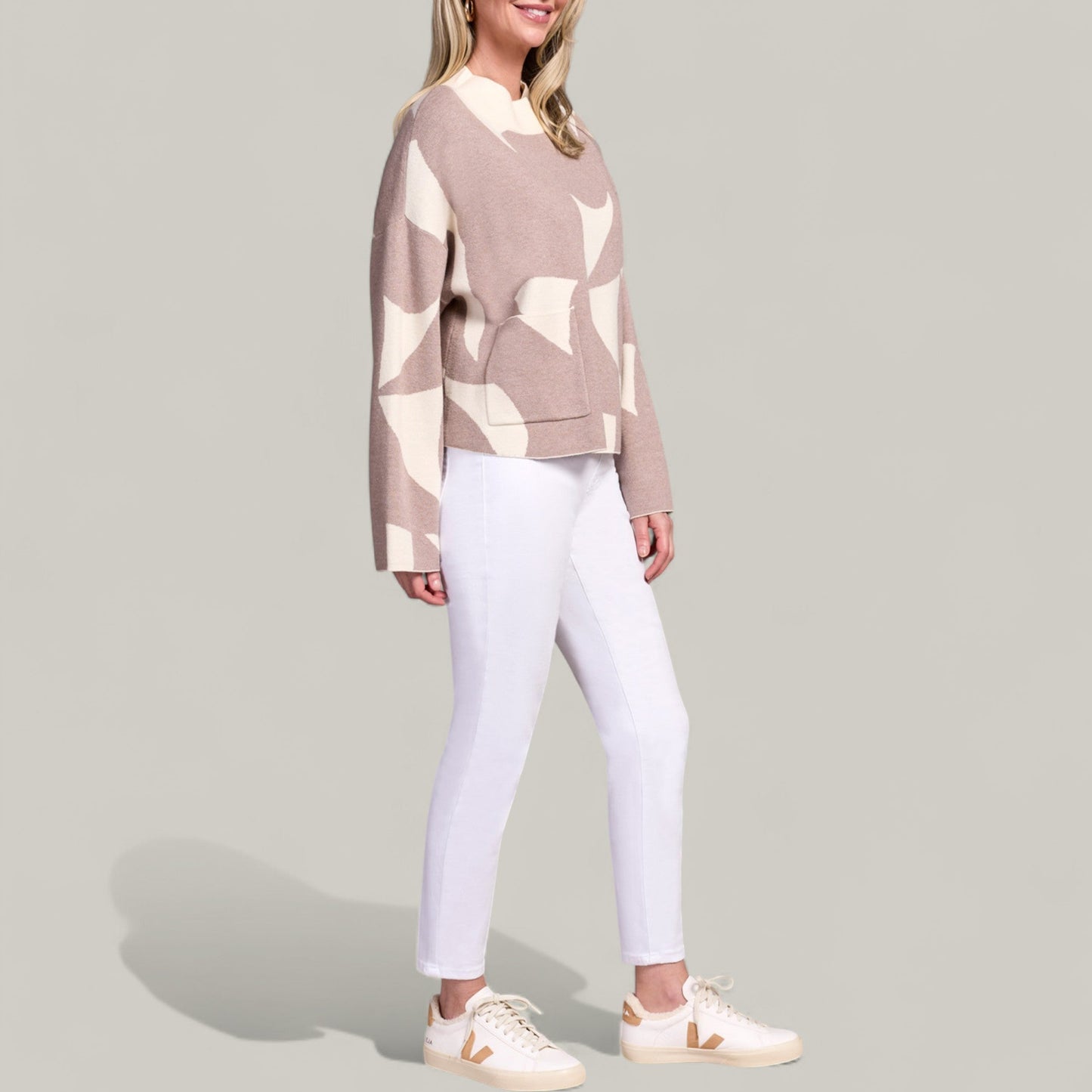 Tribal - Mock Neck Sweater With Pocket