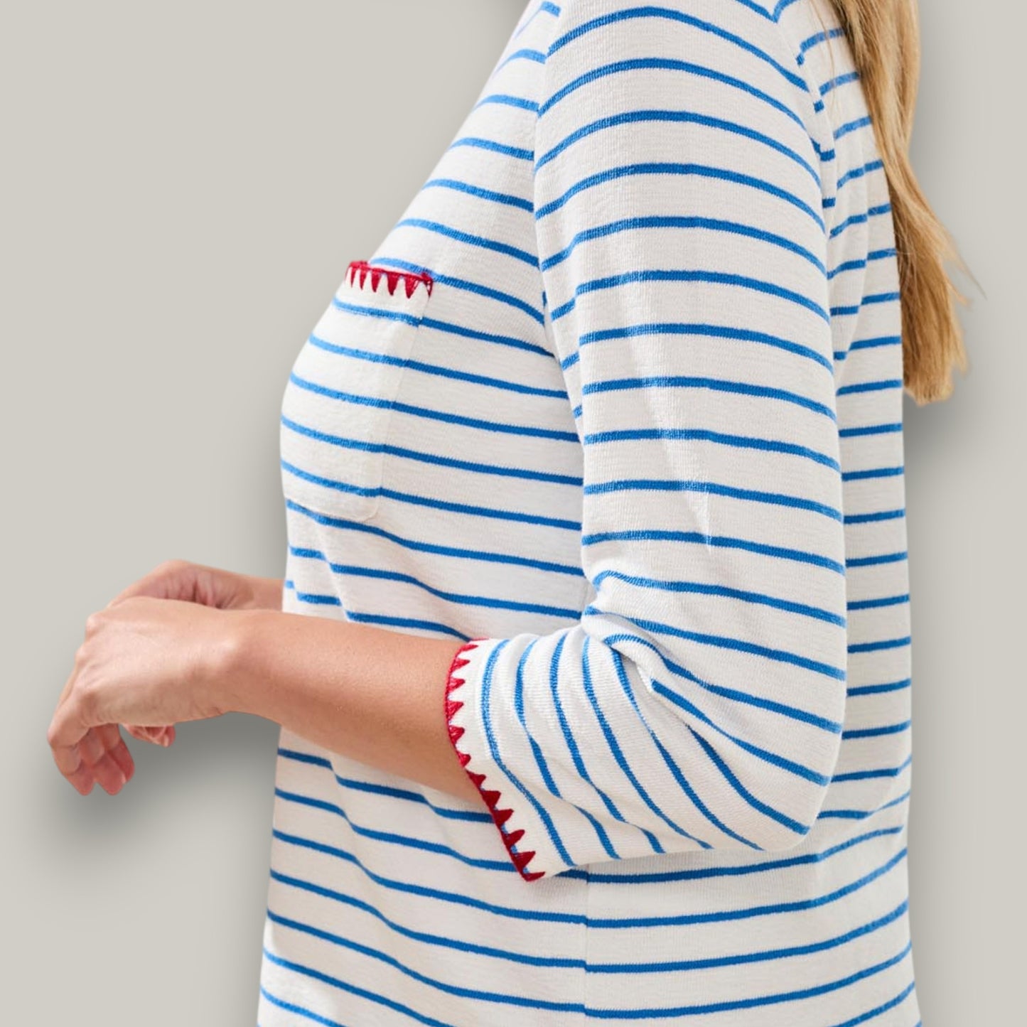 Tribal - Harbour Stripe Trim Tee