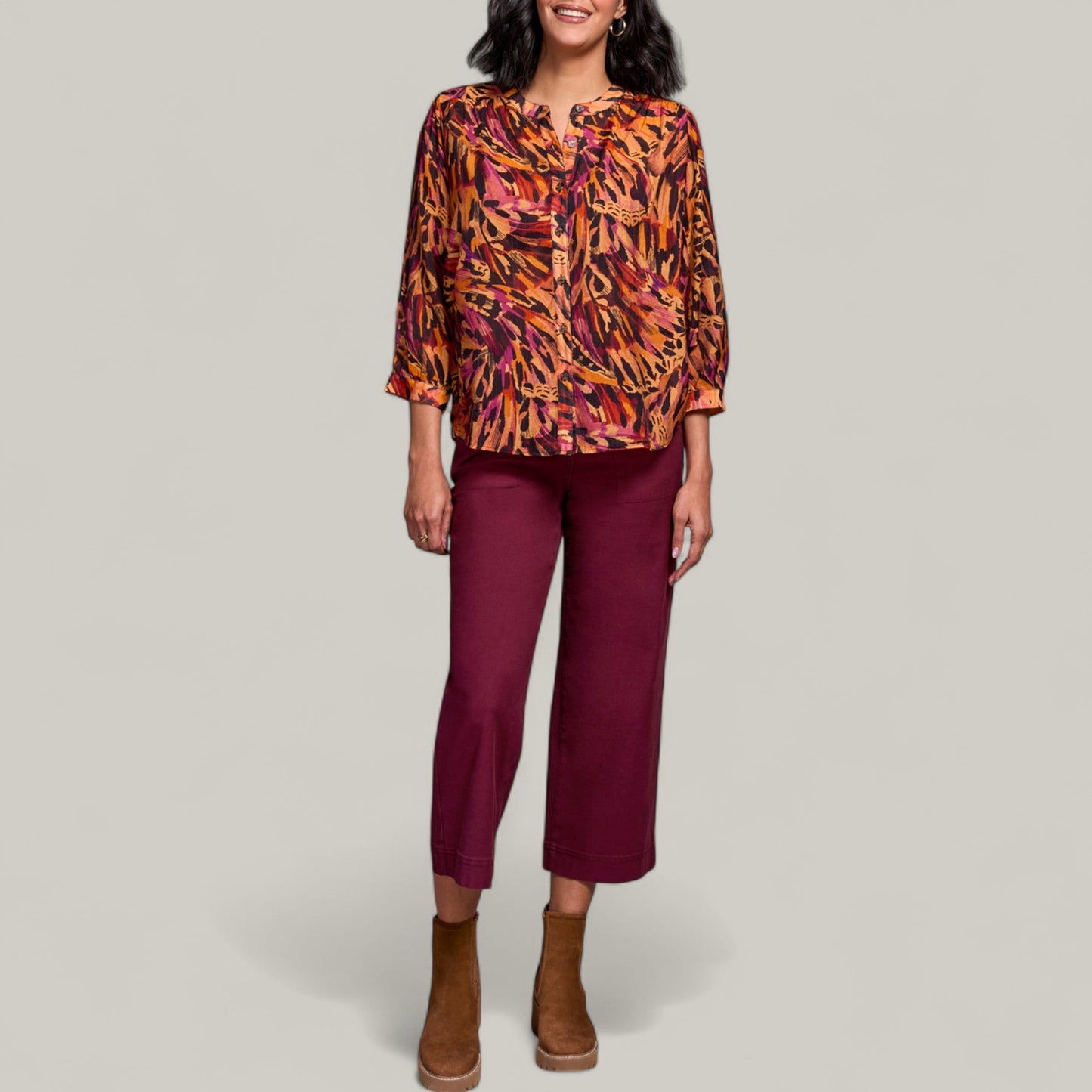 Tribal - Flowy Dolman Sleeve Blouse