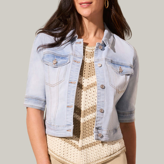 Tribal - Elbow Sleeve Denim Jacket