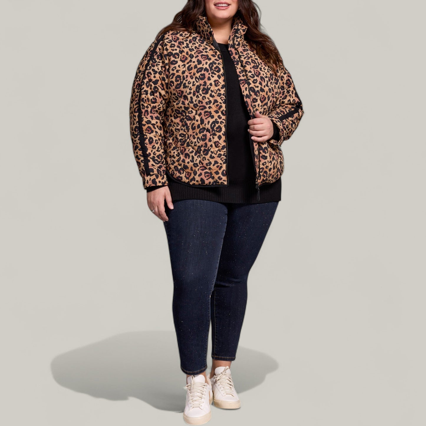 Tribal - Lightweight Drop Shoulder Quilted Puffer Jacket (Plus Size)