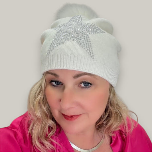 Audrey's - Sparkle Star Pom-Pom Hat