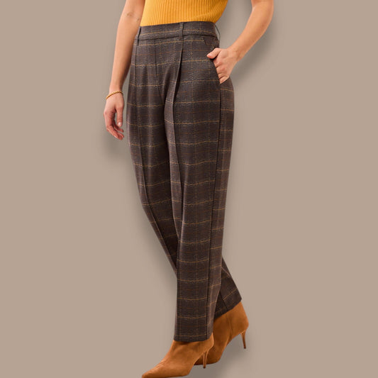 Tribal - Plaid Pull-On Ankle Pant With Pockets