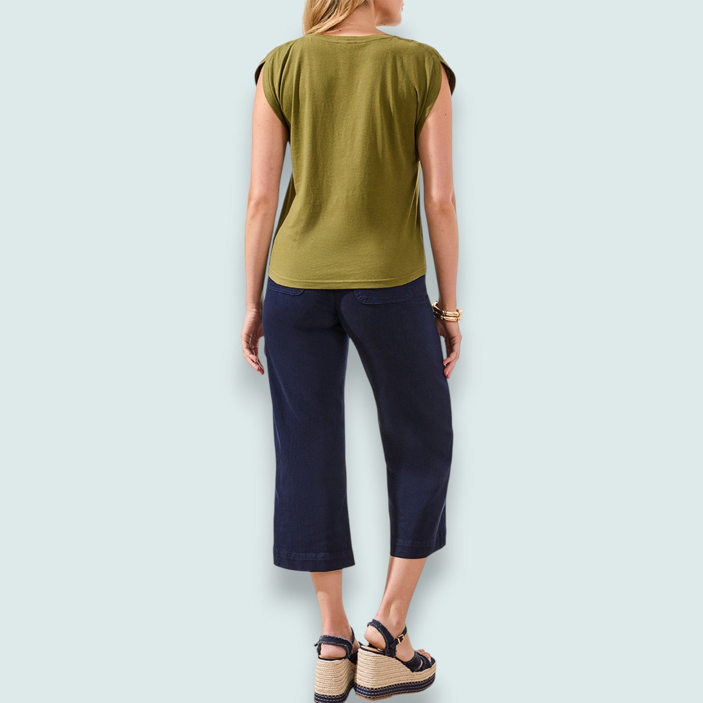 Tribal - Boat Neck Cap Sleeve Top