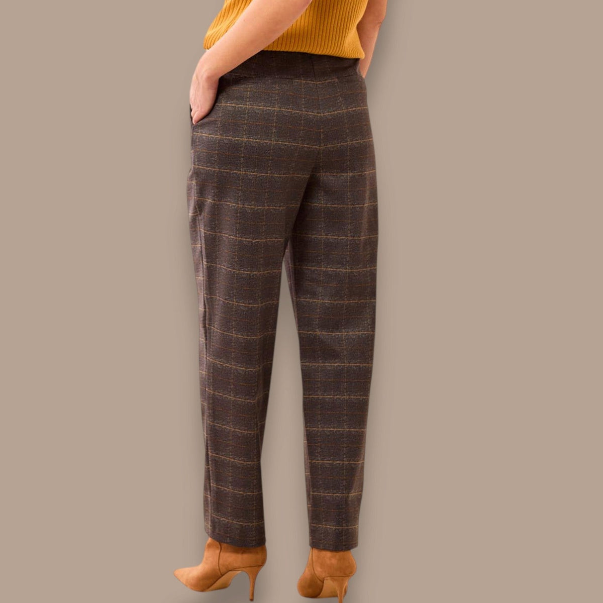 Tribal - Plaid Pull-On Ankle Pant With Pockets