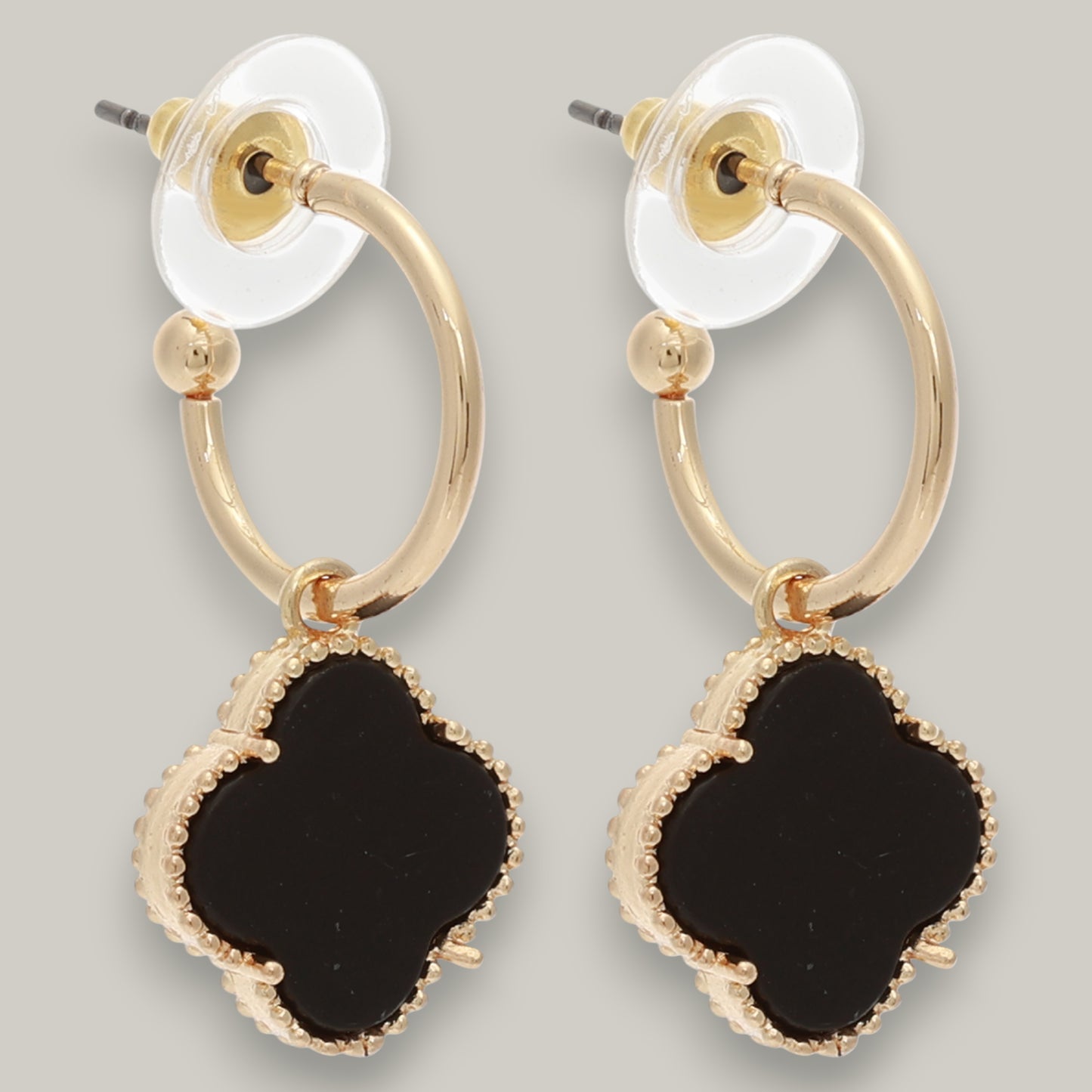Merx - Gold Reversable Clover Earrings