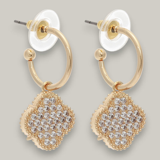 Merx - Gold Reversable Clover Earrings