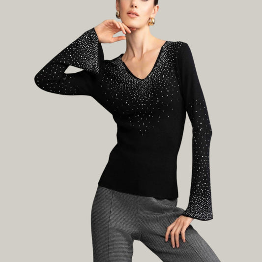 Alison Sheri - Silver Rhinestone Sweater