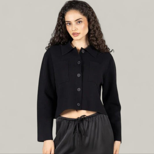 C'est Moi - Crop Button Cardigan