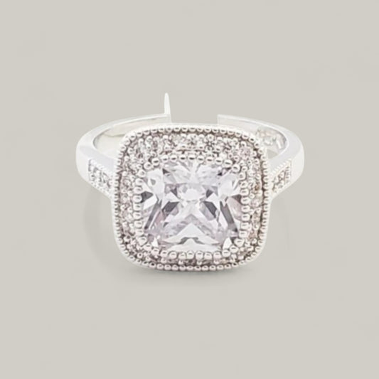 Evershine - Diamond Band Large Square Ring