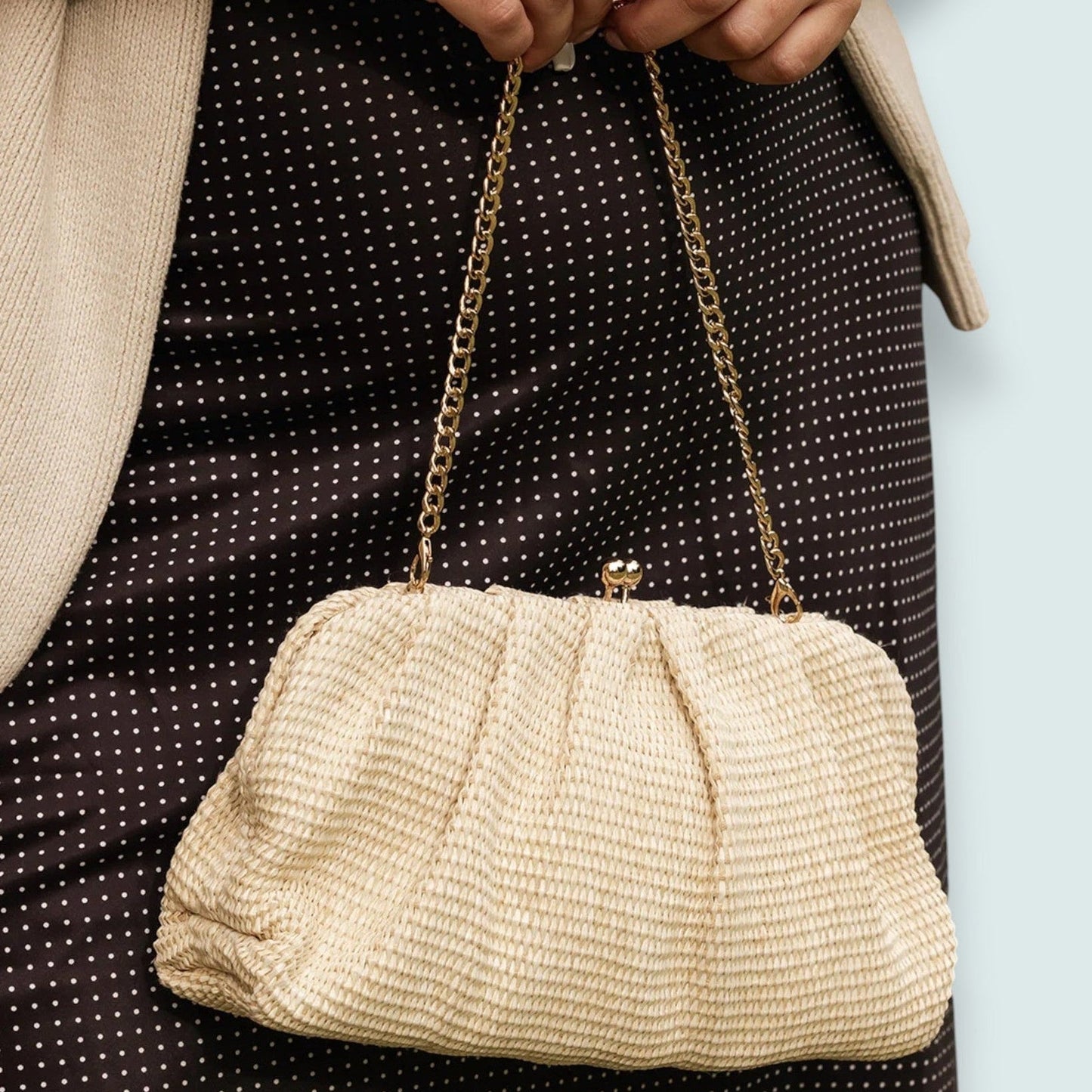 Louenhide - Goldie Raffia Clutch