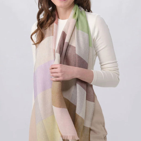 Fraas - Checkered Pattern Light Shawl