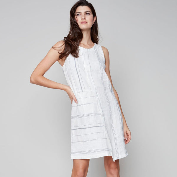Charlie B - Striped Sleeveless Linen Dress