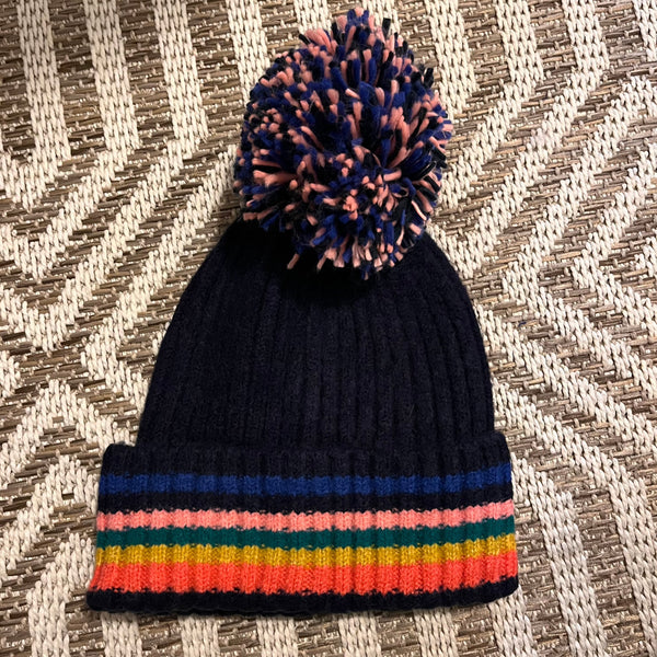 Shirleah - Striped Pom-Pom Hat
