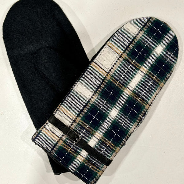 Marron - Plaid Mitts With Belt Detail